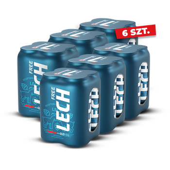 ZESTAW PIWO LECH FREE 0,5L 4PACK PUSZ. 6 SZTUK