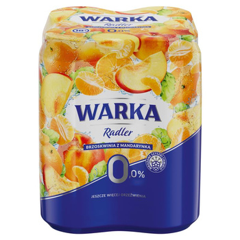 PIWO WARKA RADLER BRZOSKWINIA Z MANDARYNKA  0% 0,5L 4PACK. PUSZ.