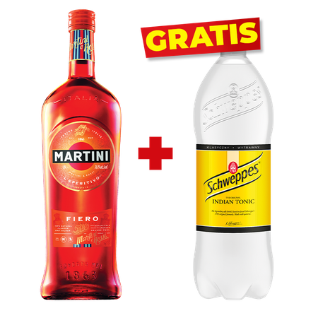 ZESTAW WINO MARTINI FIERO 1L + NAPÓJ SCHWEPPES ZA 1 GROSZ