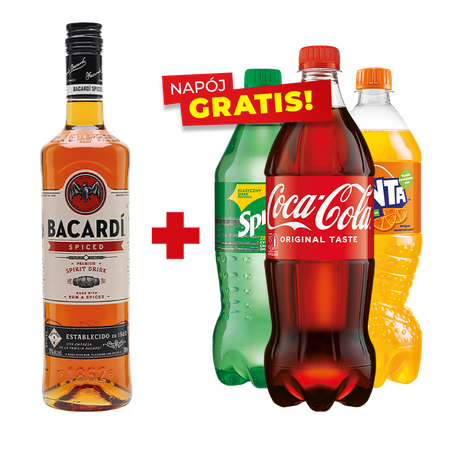 Zestaw RUM BACARDI SPICED 0,7L 35% + napój za 1 grosz