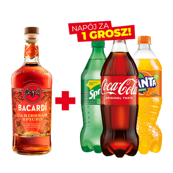 Zestaw RUM BACARDI CARIBBEAN SPICED 0,7L 35% + napój za 1 grosz