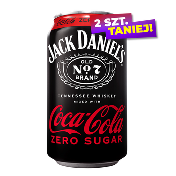 DRINK JACK DANIEL`S & COLA ZERO 5% 0,33L