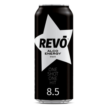 DRINK REVO BLACK ALCO ENERGY 8,5%  0,5 L