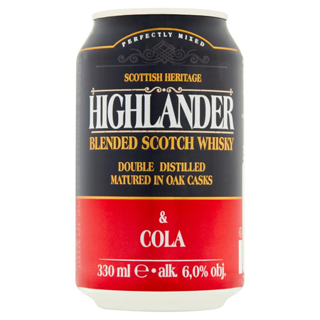 6 x DRINK HIGHLANDER & COLA  6% 0,33 L PUSZKA