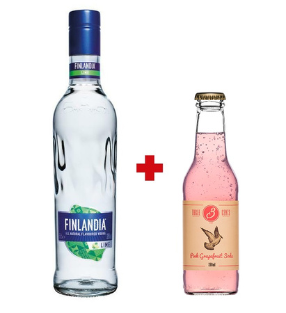 ZESTAW WÓDKA FINLANDIA LIME 0,70L 37,5% + THREE CENTS PINK GRAPFR SODA