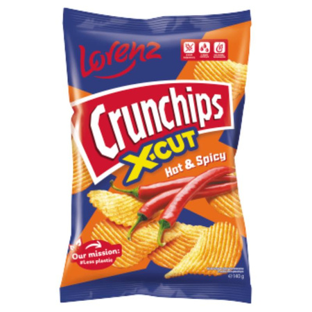 CHIPSY CRUNCHIPS X-CUT HOT&SPICY 140G