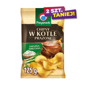 CHIPSY PRZYSNACKI W KOTLE PRAŻONE KWAŚNA ŚMIETANA 125 g