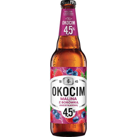 PIWO OKOCIM MALINA Z BORÓWKĄ 4,5% 0,5L BUT. ZW.