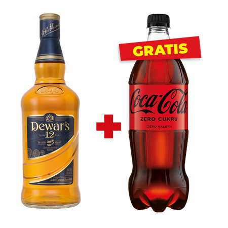 Zestaw WHISKY DEWAR'S 12 YEARS OLD 40% 0,7L + Coca Cola zero gratis