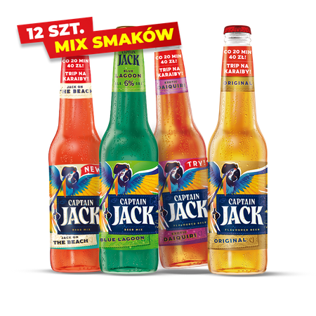 ZESTAW CAPTAIN JACK 0,4L BUT. BZW. MIX SMAKÓW 12 SZTUK