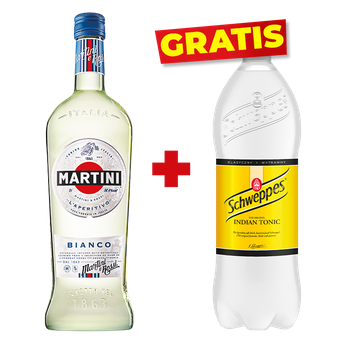 ZESTAW WINO MARTINI BIANCO WERMUT + NAPÓJ SCHWEPPES ZA 1 GROSZ