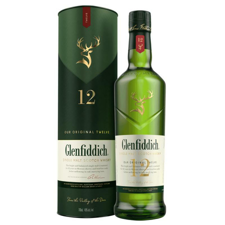 WHISKY GLENFIDDICH 12YO+TUBA 0,70L 40%