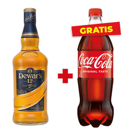 Zestaw WHISKY DEWAR'S 12 YEARS OLD 40% 0,7L + Coca cola gratis