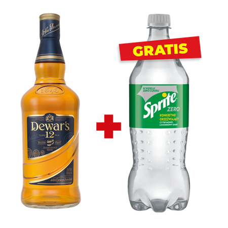 Zestaw WHISKY DEWAR'S 12 YEARS OLD 40% 0,7L + Sprite zero gratis