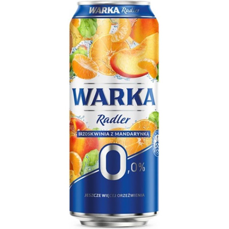 PIWO WARKA RADLER BRZOSKWINIA Z MANDARYNKA  0% 0,5L PUSZ. SZT