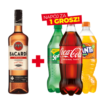 Zestaw RUM BACARDI SPICED 0,7L 35% + napój za 1 grosz