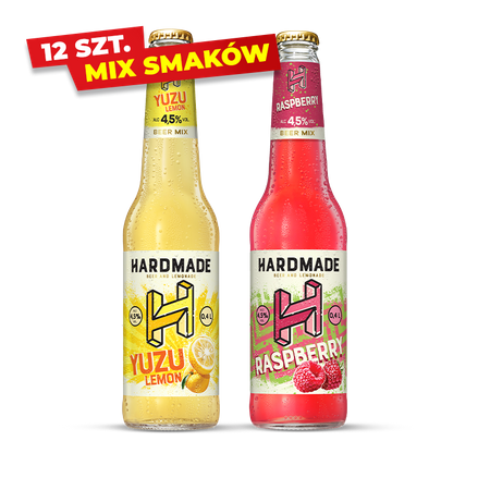 ZESTAW PIWO HARDMADE RASPBERRY 0,4L BUT. BZW. +  PIWO HARDMADE YUZU CRUSH 0,40L BUT. BZW. 12 SZTUK