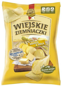CHIPSY WIEJSKIE ZIEMNIACZKI MASŁO Z SOLĄ 130G