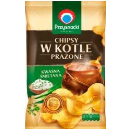 CHIPSY PRZYSNACKI W KOTLE PRAŻONE KWAŚNA ŚMIETANA 125 g