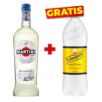 ZESTAW WINO MARTINI BIANCO WERMUT + NAPÓJ SCHWEPPES ZA 1 GROSZ