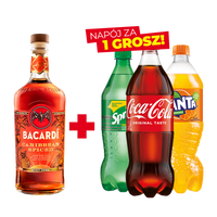 Zestaw RUM BACARDI CARIBBEAN SPICED 0,7L 35% + napój za 1 grosz