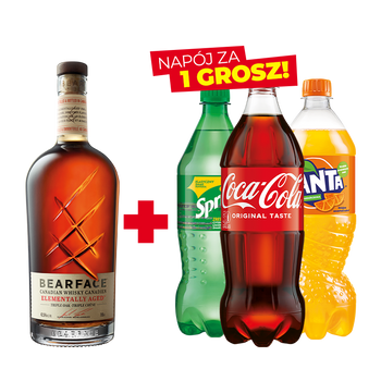 ZESTAW WHISKEY BEARFACE 40% 0,7L + NAPÓJ ZA 1 GROSZ